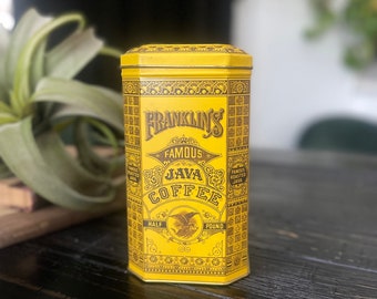 Vintage Franklin's Famous Java Coffee Metal Tin