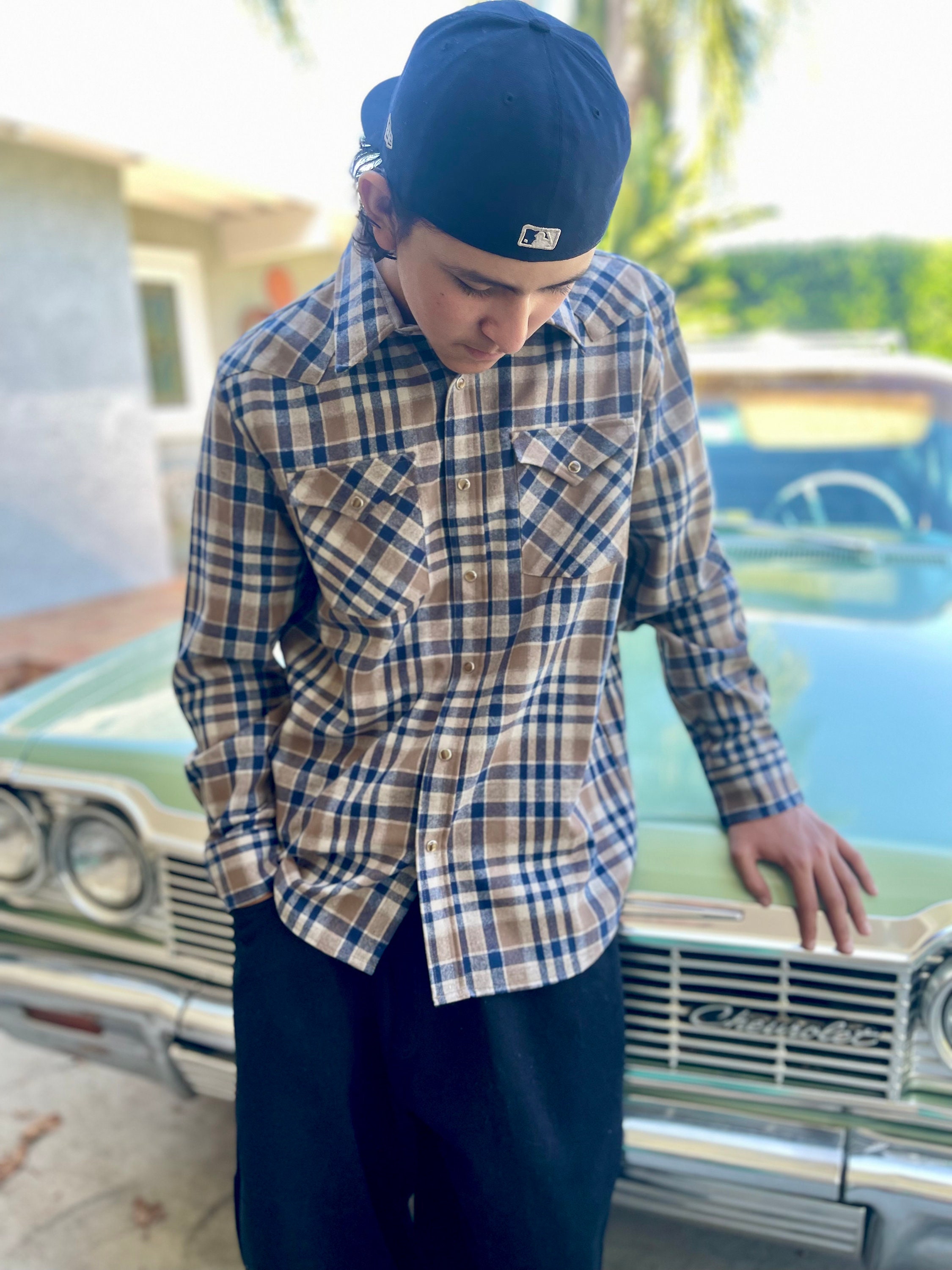 Vintage Pendleton Canyon Snap Front Western Shirt Blue/brown