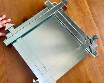 Post Modern Triangular Panel Mirror 14 x 14 Post Modern Living Room Decor