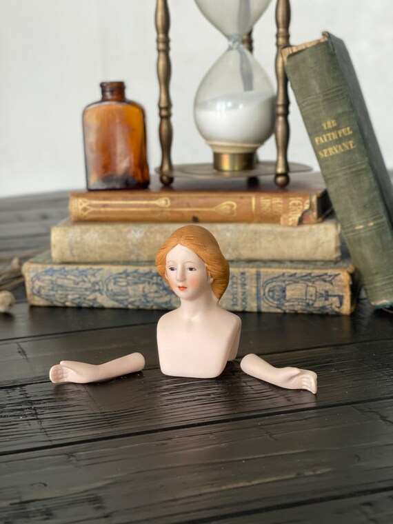 Porcelain doll head and hands set deals