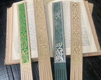 Italian Fringed Leather Bookmark Set of 4