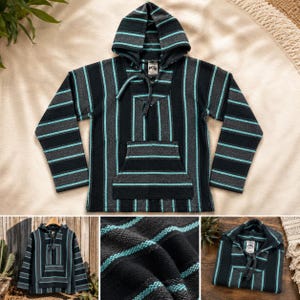 Vintage Señor Lopez Baja Hoodie Pullover Sweater Black Gray