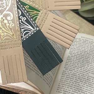 Italian Fringed Leather Bookmark Set of 4 image 4