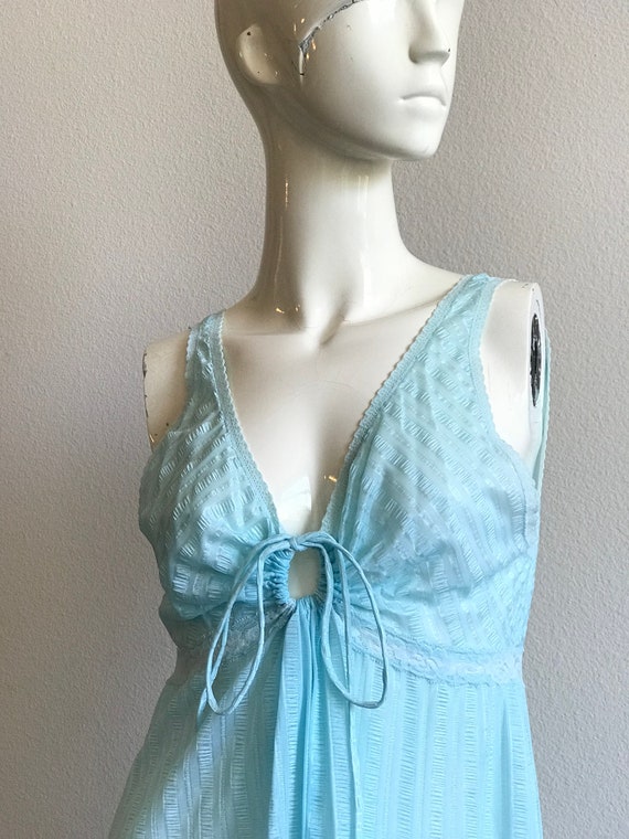 Blue Bliss Vintage Keyhole Nightgown - Medium / B… - image 2