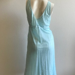 Blue Bliss Vintage Keyhole Nightgown Medium / Blue Empire Waist Nightgown / Silky Fly A Way Gown / Summer Lingerie / Lingerie Dress image 5