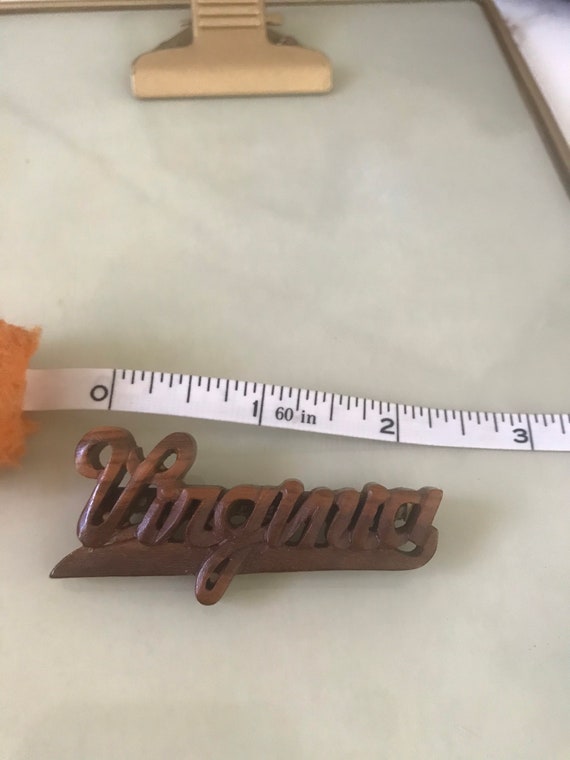Vintage Hand Carved Personalized "Virginia" Name … - image 4