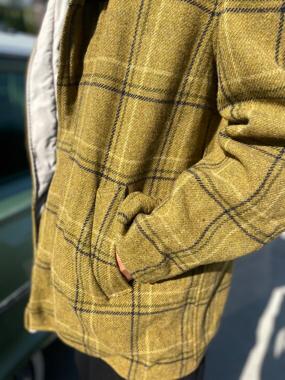 Vintage Pendleton Reversible Jacket Olive Plaid/K… - image 5