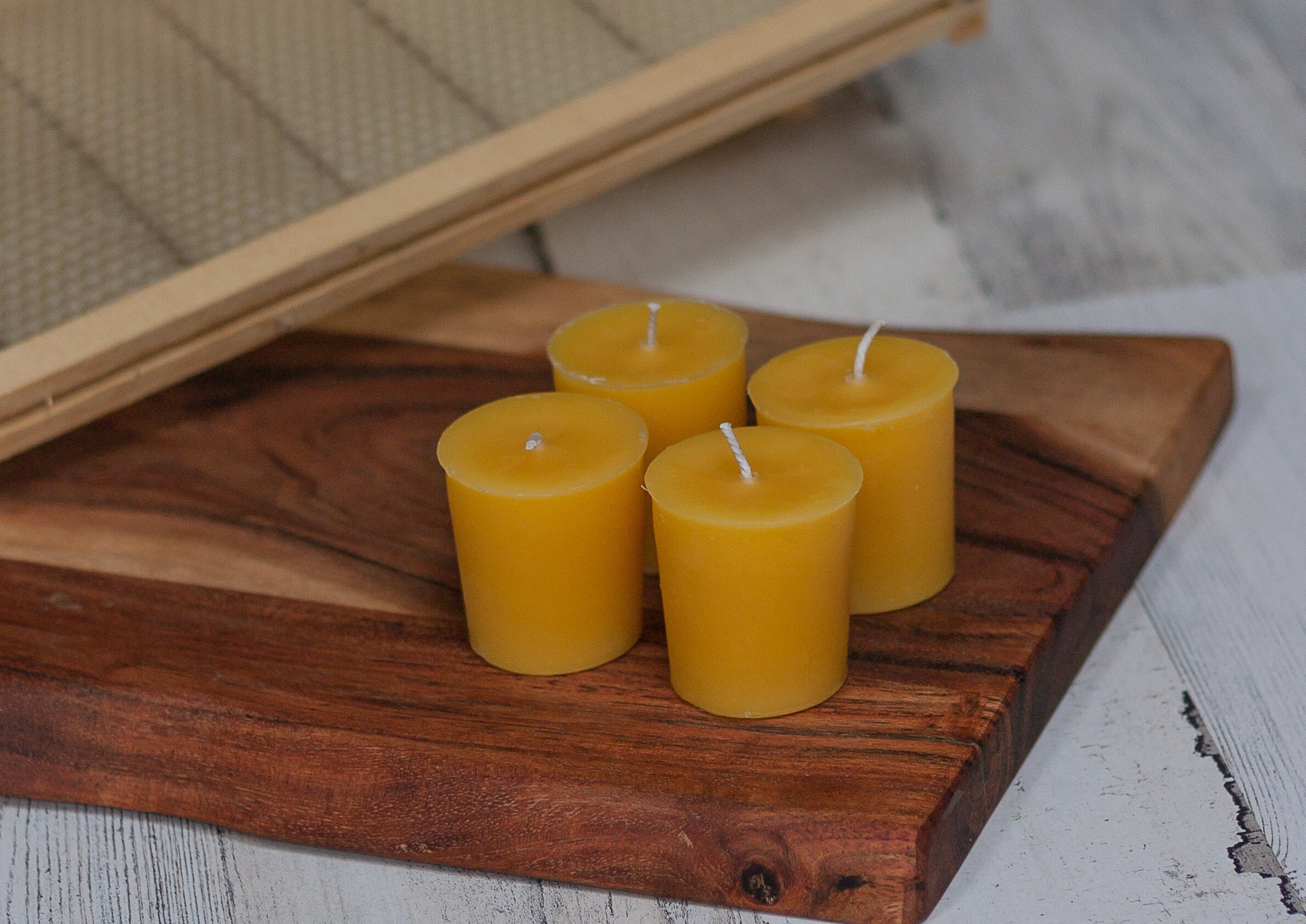 4pck Mini Votive Pure Beeswax Candles