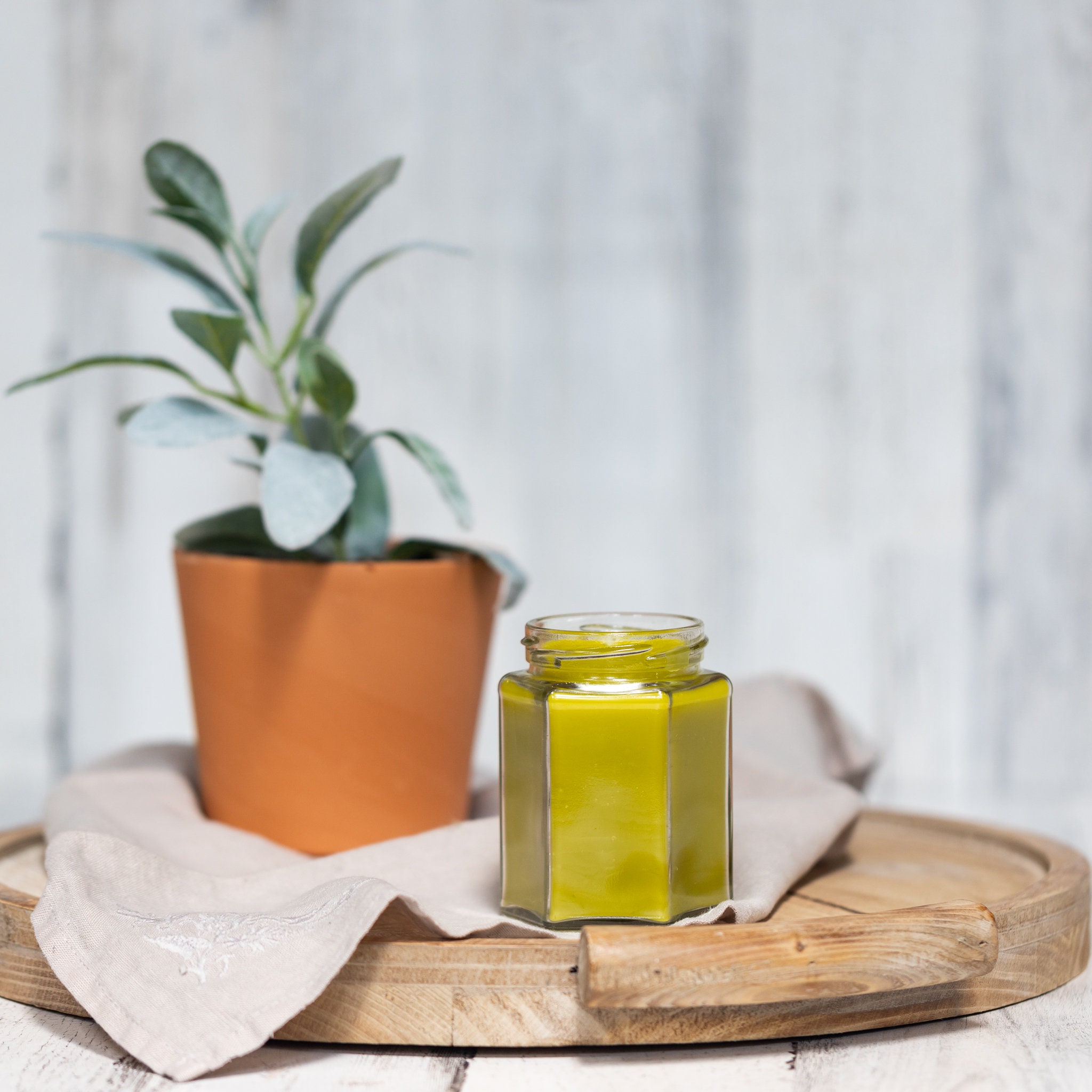 12 Oz de Sauge Blanche Parfumée 100% Cire d'abeille Bougie Pot Écologique