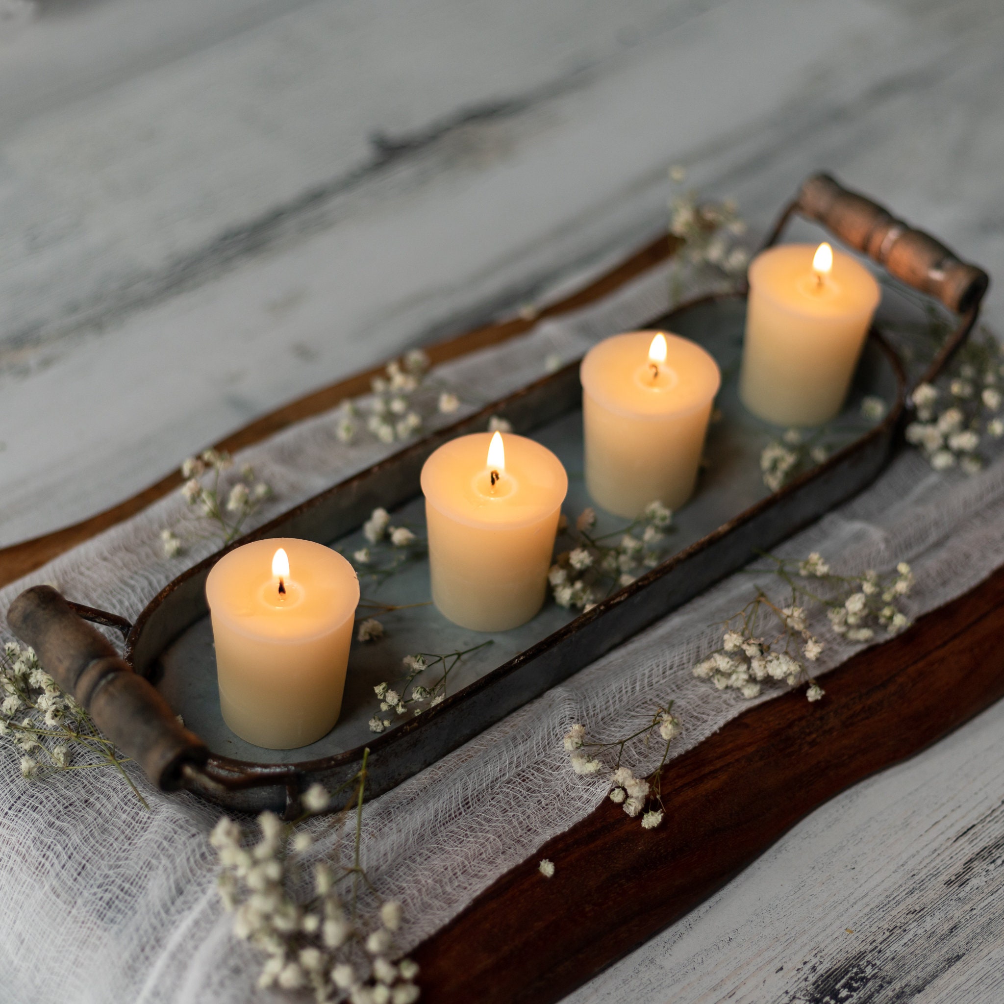 Unscented White 100 Beeswax Votive Candles Hand Poured by Etsy Singapore