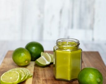 12 oz Lime Scented 100% Beeswax Eco-Friendly Jar Candle