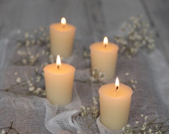 Unscented White 100% Beeswax Votive 12 Pack