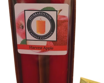 Velas cónicas de 15 cm con aroma a manzana, 100 % cera de abejas, sin goteo (paquete de 2). Velas cónicas ecológicas, vertidas a mano y totalmente naturales.