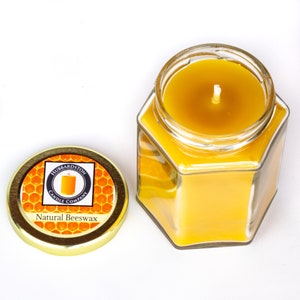 12 oz Beeswax Jar Candle, Natural Honey Scented, 100% Beeswax, Eco-Friendly