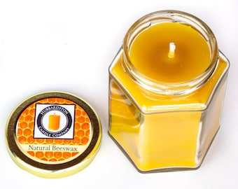 12 oz Beeswax Jar Candle, Natural Honey Scented, 100% Beeswax, Eco-Friendly