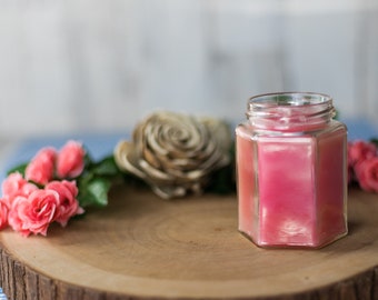 12 oz Candela in vaso ecologico profumata alla rosa 100% cera d'api