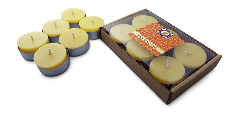 24 Pack Pure Beeswax Tealight Candles, Tea Light Candles Bulk Pack. All-Natural Hand Poured Eco-Friendly Tealights Natural Honey Scented image 5