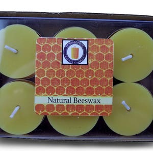 24 Pack Pure Beeswax Tealight Candles, Tea Light Candles Bulk Pack. All-Natural Hand Poured Eco-Friendly Tealights Natural Honey Scented image 4