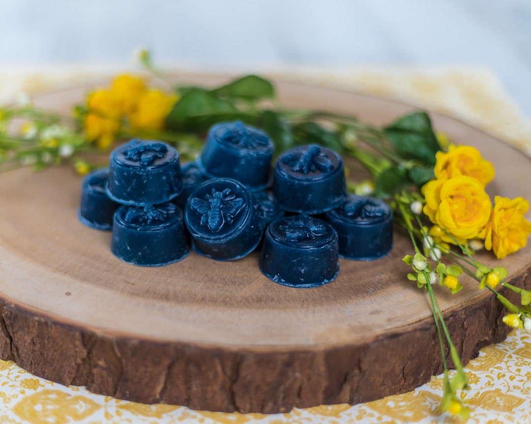 12 Piece Sapphire Blue Scented Beeswax Melts Hand Poured by Hubbardston ...