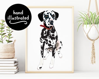 Pet Portrait from Photo, Personalised Dog Portrait, Animal Lover Gift