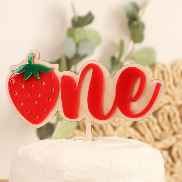 Strawberry Cake Topper, First Birthday, 3D Cake topper, Birthday cake topper, Strawberry theme Birthday, Berry First Birthday, Sweet One