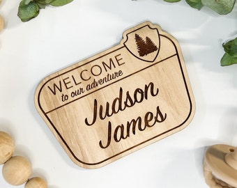 National Park Sign / Baby Announcement Sign / Baby Name Sign / Last Name Sign / Wooden Name Sign / Welcome Sign / Birth Announcement Sign