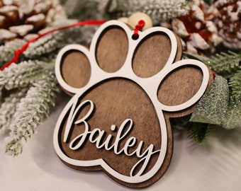 Personalized Dog Paw Ornament | Personalized Dog Paw Stocking Tag | Christmas Stocking | Personalized Dog Ornament | Pet Ornament