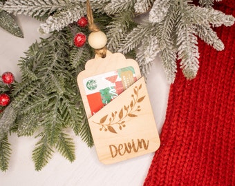 Personalized Gift Card Holder / Stocking Tag / Christmas Gift Card Holder / Decorative Gift Card Holder / Gift Card Holder Ornament