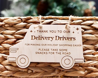 Thank You Delivery Driver Sign | Delivery Driver Snack Sign | Take A Treat Sign | Thank You Sign | Christmas Sign | Door Sign | UPS | USPS