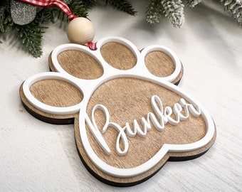 Personalized Dog Paw Ornament | Personalized Dog Paw Stocking Tag | Christmas Stocking | Personalized Dog Ornament | Pet Ornament | 2023 Tag