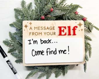 Elf Message Board, Elf Accessory, Elf Ideas, Christmas for Kids, Elf Prop, Christmas for Kids, Dry Erase, Shelf Message, Holiday Elf