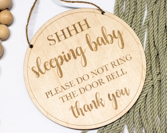 Baby sleeping sign | Door Hanger | Baby Privacy Sign | Don't Ring Doorbell Sign | Shhh Baby Sleeping | Front Door Sign