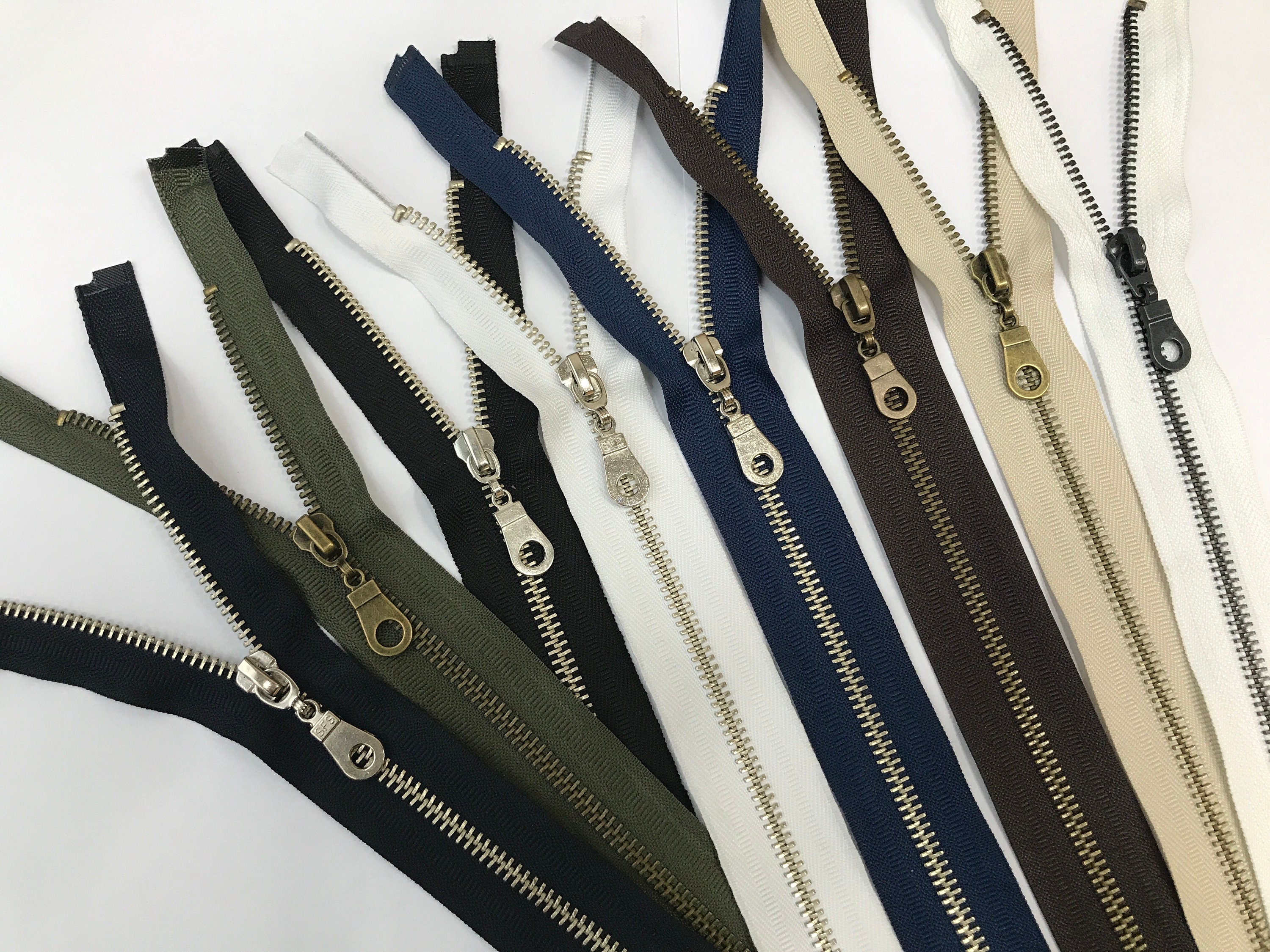 Closed Ended Metal Zip 4 cm to 76 cm Metal Zipper Metal Etsy