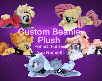 Encomenda de Pelúcia Beanie Personalizada | Pônei MLP | Furry