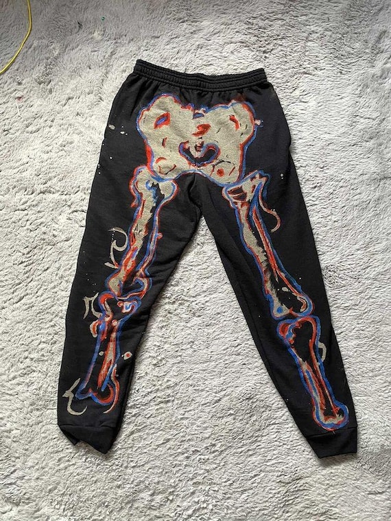 Skeleton sweat pants Etsy