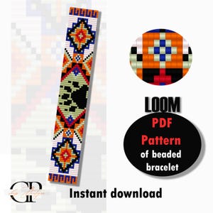 PDF-Schnittmuster – LOOM Armband ""Bärentatze""" PDF-Schnittmuster für ein Armband mit hellem Muster und einer Bärenpfote, dem Symbol für Stärke und Erfolg.