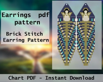 Beaded Angel Earrings Pattern, Fringe Brick Stitch (PDF Pattern)