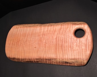 Lovely Double Live Edge Tiger/Curly Maple Serving or Cheese Platter Cutting Board #3 of 3