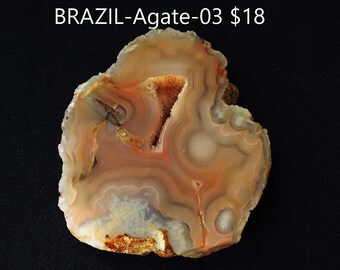 Agate Slice Natural Stone Lapidary Slab Brazilian Agate Rough Slab for Finishing