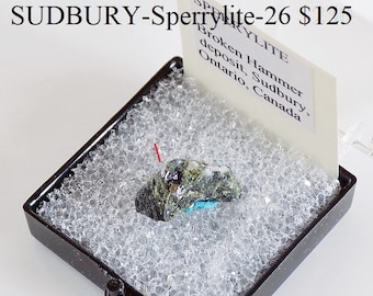 Rocks and Minerals - SPERRYLITE from Broken Hammer deposit, Sudbury, Ontario, Canada (SUDBURY-Sperrylite-26)