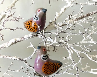 Clip-on turtle dove ornament