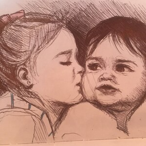 Custom Portrait, Drawing from Photo, Handmade