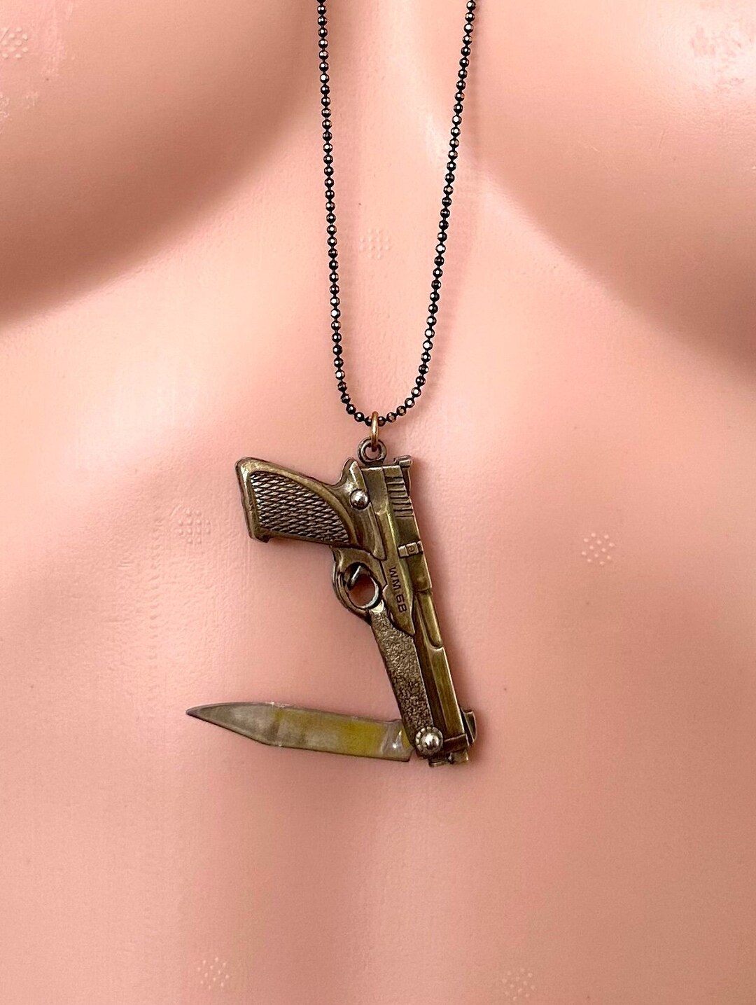 Vintage Gun Knife Necklace Etsy