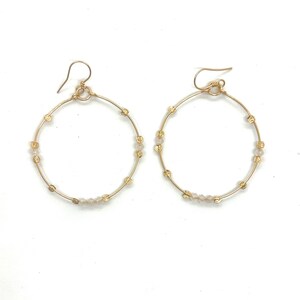 Rose Quartz & Gold Hoops