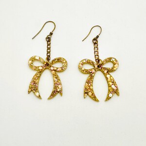 Gold Sparkle Bow Earrings