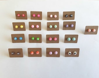 Mini Resin M&M inspired Earrings