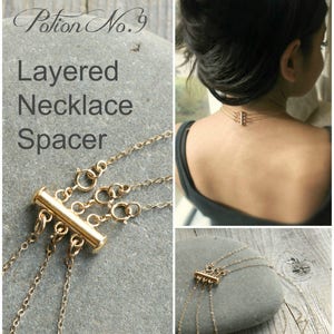 Layered necklace spacer clasp, gold, silver or Rose gold, no more tangle, no more mess. detangling, detangled, Layering magic image 1