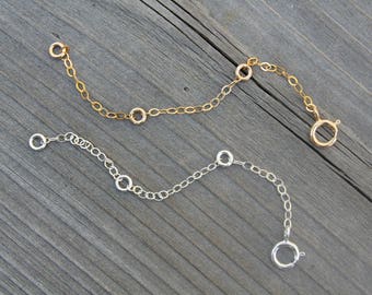 Necklace Extension chain, extender chain, 14k gold filled, 925 sterling silver, 14k Rose gold filled, add to your necklace or bracelet