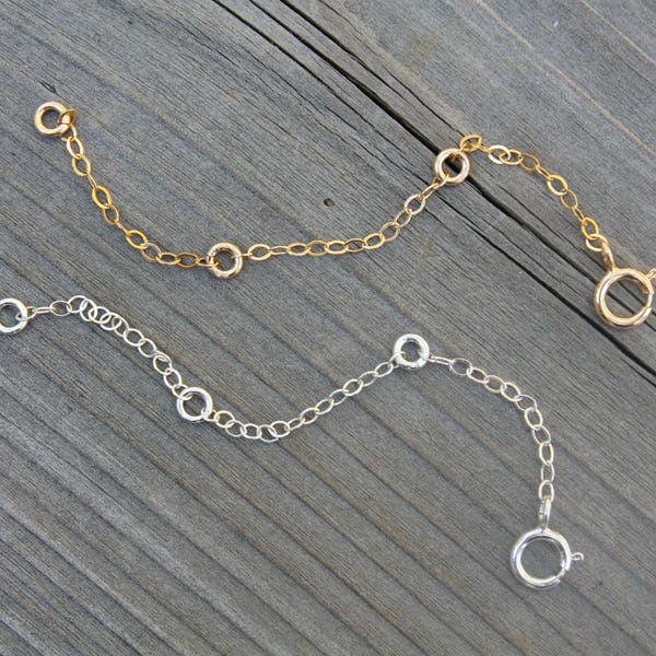 Necklace Extension chain, extender chain, 14k gold filled, 925 sterling silver, 14k Rose gold filled, add to your necklace or bracelet