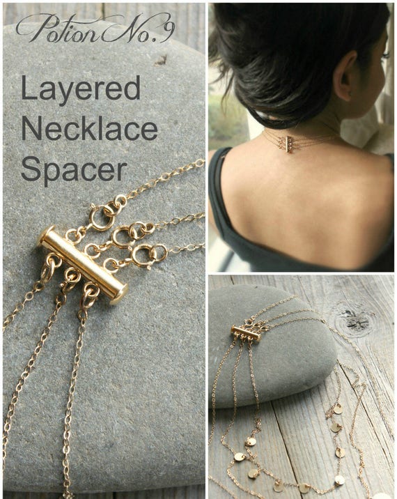 Layer Necklace Spacer Clasp Fastener, No More Tangled Layered Chains Silver  Gold